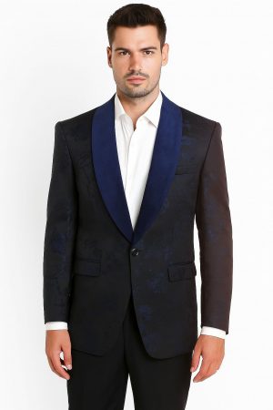 Men's Floral Shawl Collar Blazer By Elie Balleh