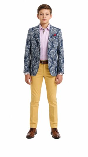 Elie Balleh Boy's Floral Brocade Blazer: A Touch of Elegance