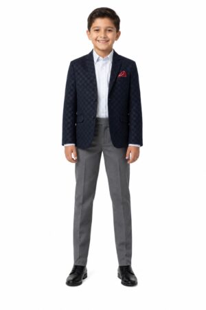 Elie Balleh Boy's Gingham Blazer: Classic Style, Modern Fit