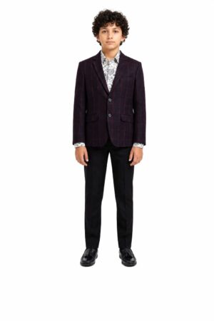 Wool Checkered Blazer for Boys - Elie Balleh