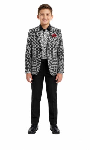 Elie Balleh Boy's Stamp Boucle Blazers Sports Coat Jacket