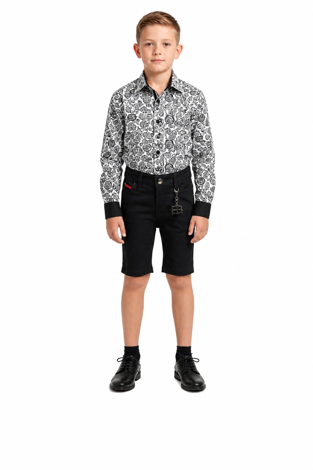 Elie Balleh Baby Blue Cotton Twill Short