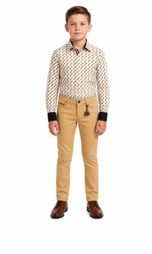 Elie Balleh Boys Slim Fit 5 Pocket Twill Pants