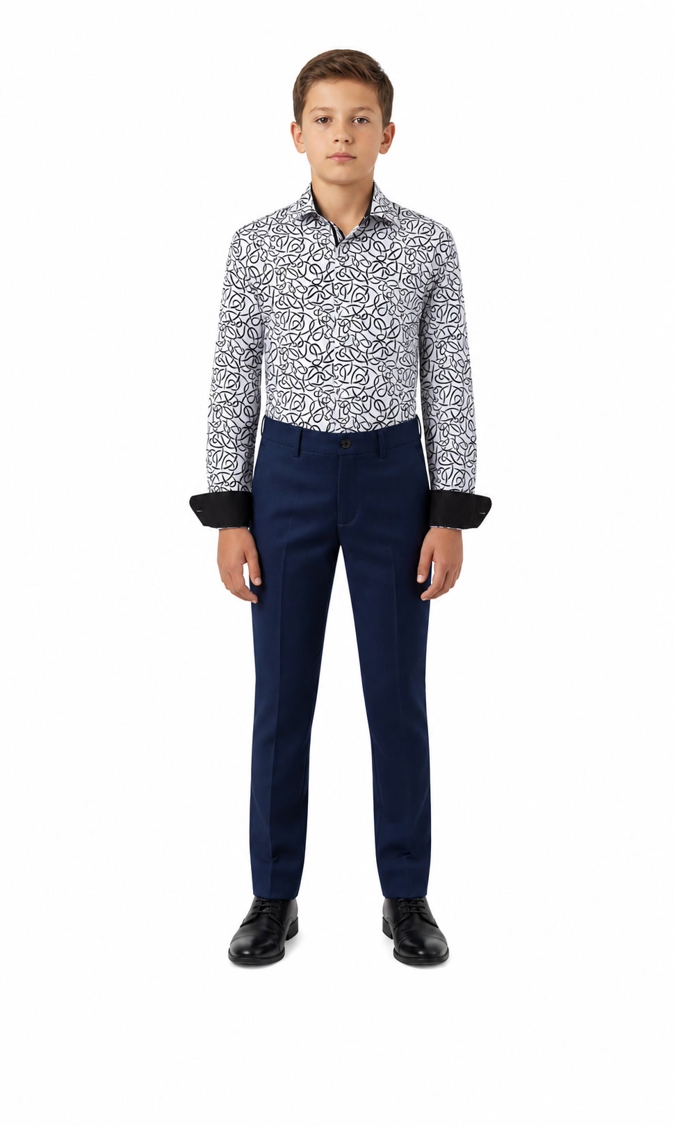 Elie Balleh Boys Slim Fit Swirl Print Button-Down Shirt