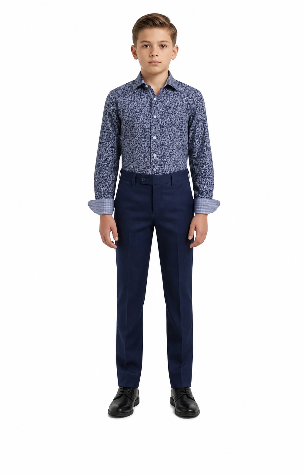 Elie Balleh Boys Slim Fit Floral Printed Button-Down Shirt