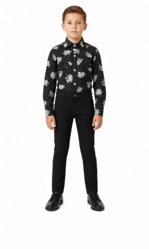 Elie Balleh Boy's White Floral Print Button Down Shirt