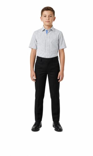 Elie Balleh Short Sleeve Navy Tattersal Shirt