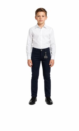 Elie Balleh Boys White Tone On Tone Button Down Shirt