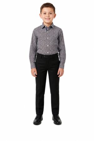 Elie Balleh Boys Navy Printed Short Sleeve Shirt