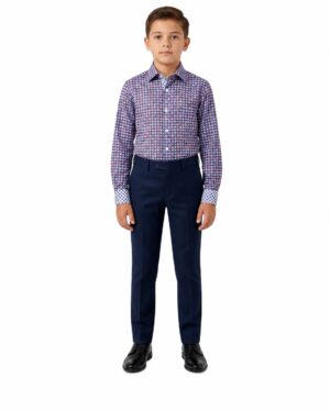 Elie Balleh Boys Baby Blue Printed Short Sleeve Shirt