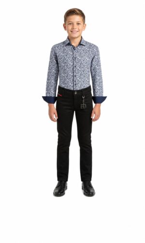 Elie Balleh Boys Slim Fit Floral Dress Shirt