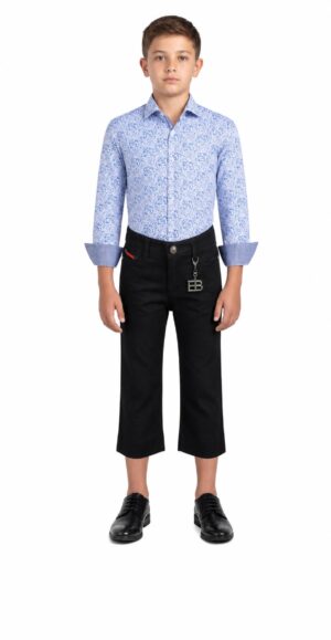 Elie Balleh Boys Slim Fit Floral Print Shirt