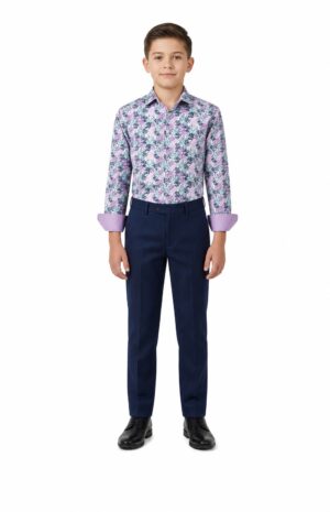 Elie Balleh Boys Slim Fit Floral Sport Button-Down Shirt