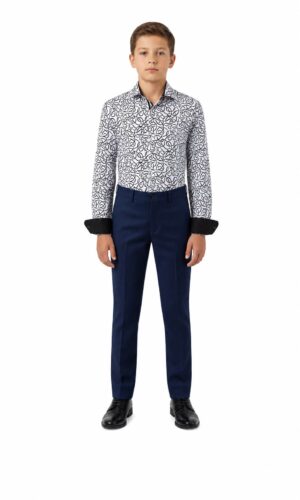 Elie Balleh Boys Slim Fit Swirl Print Button-Down Shirt