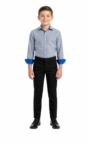 Elie Balleh Boys Slim Fit Geometric Print Shirt