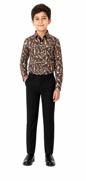 Elie Balleh Boy's Royal Paisley Button Down Shirt