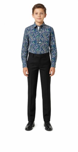 Elie Balleh Boy's Blue Paisley Shirt