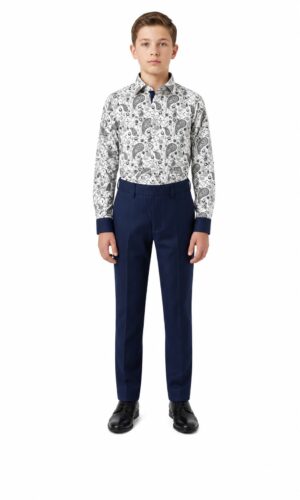 Elie Balleh Boy's White Paisley Shirt