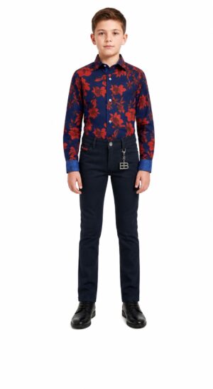 Elie Balleh Boy's Navy Floral Shirt