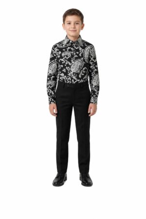 Elie Balleh Boy's Navy Paisley Shirt: Timeless Style