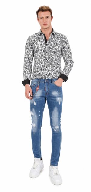 Trendy Stretch Denim Pants for Men