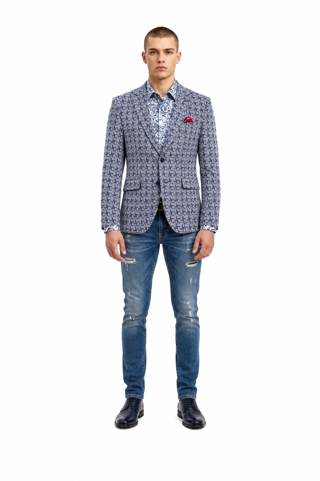 Men's Houndtooth Brocade Blazer
