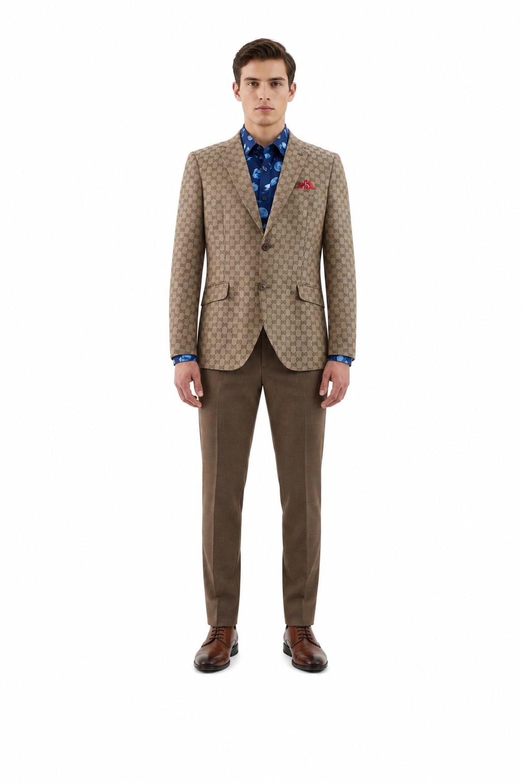 Men's Logo Brocade Formal Blazer