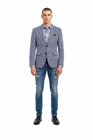 Men's Houndtooth Brocade Blazer