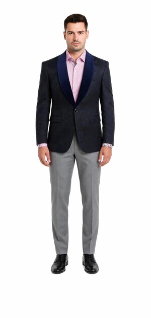 Men's Floral Shawl Collar Blazer By Elie Balleh