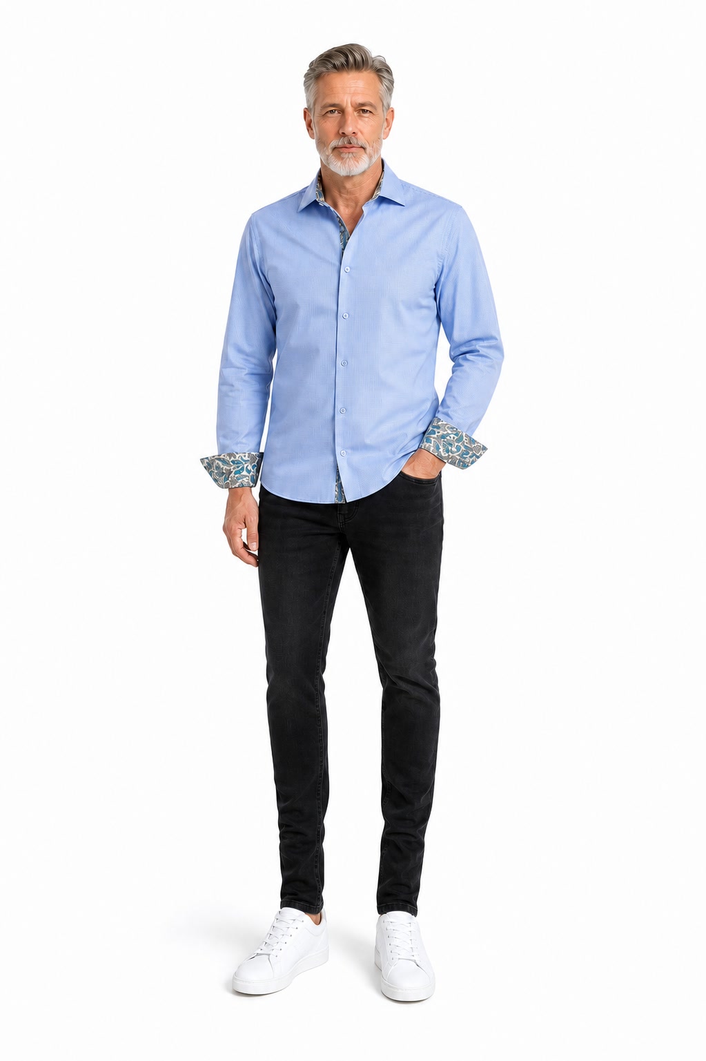 Slim Fit Houndstooth Dress Shirt