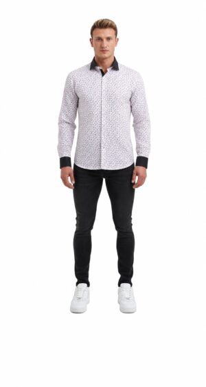Classic Red Button-Down Shirt with Sleek Design