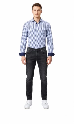 Stylish White Slim Fit Button-Down Shirt for Men
