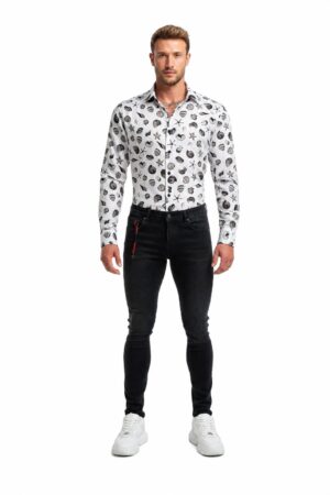 Sea Shell Print Slim Fit Shirt