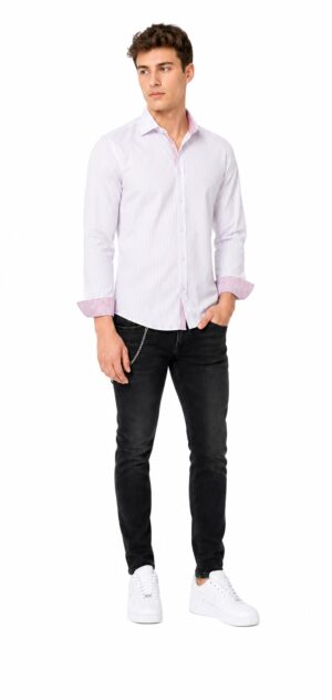 Slim Fit Striped Button-Down Shirt