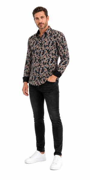 Elie Balleh Mens Slim Fit Paisley Sport Button-Down Shirt